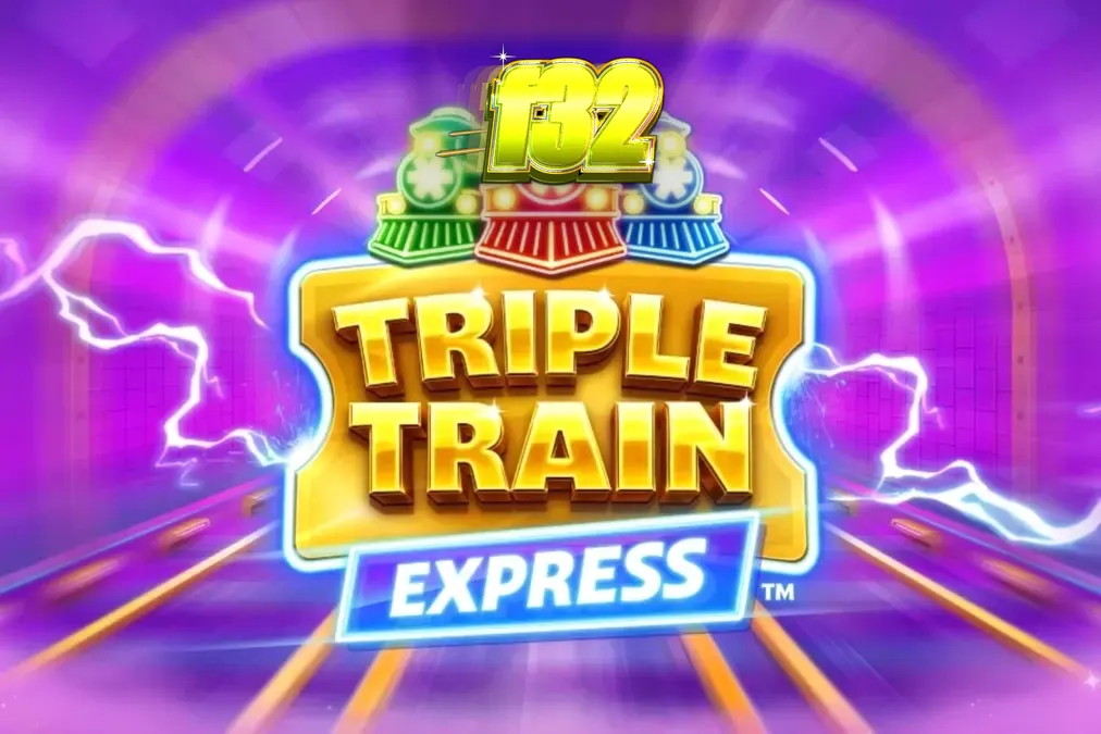 Tampilan visual futuristik dari slot Triple Train Express dengan kereta neon